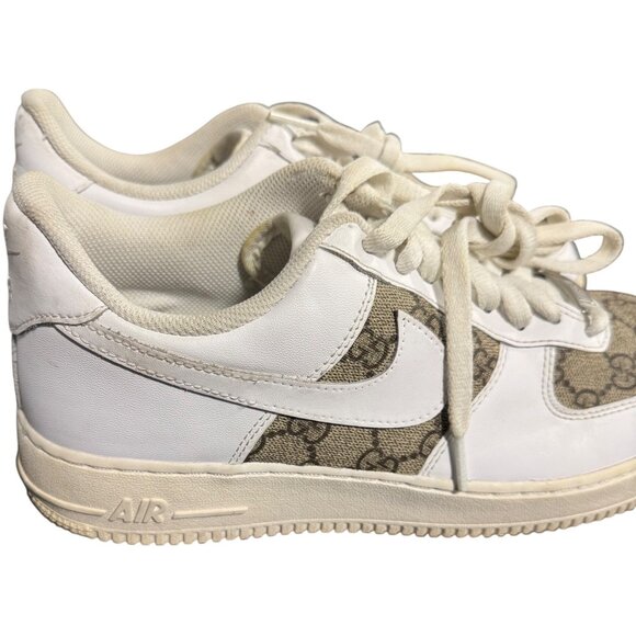 Custom Nike Air Force 1 Men’s Size 9.5 White With “GG” GUC - Picture 8 of 11